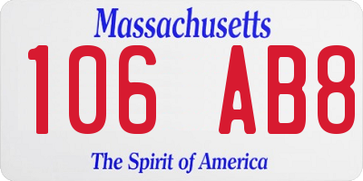 MA license plate 106AB8