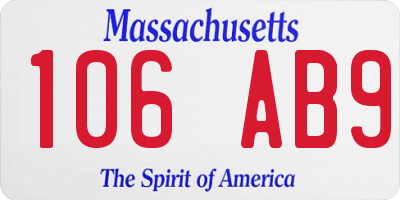 MA license plate 106AB9