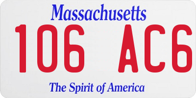 MA license plate 106AC6