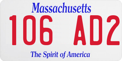 MA license plate 106AD2