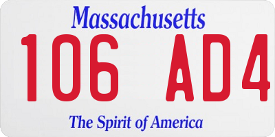 MA license plate 106AD4