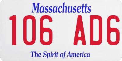 MA license plate 106AD6