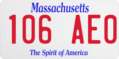 MA license plate 106AE0