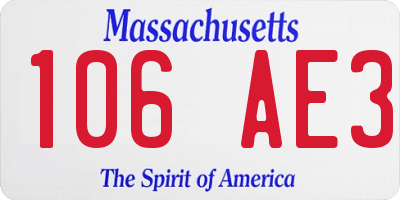 MA license plate 106AE3