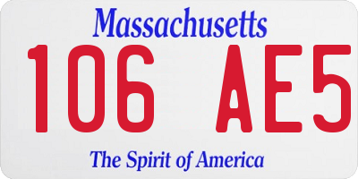 MA license plate 106AE5