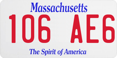 MA license plate 106AE6