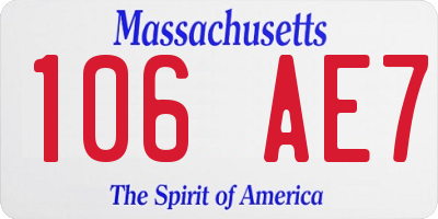 MA license plate 106AE7