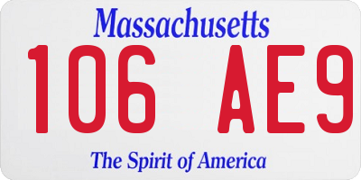 MA license plate 106AE9