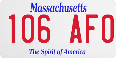 MA license plate 106AF0