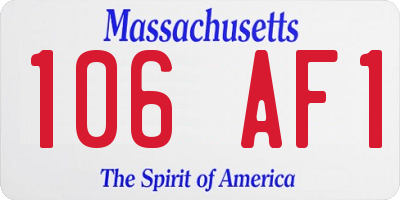 MA license plate 106AF1
