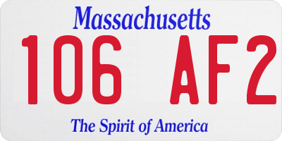 MA license plate 106AF2