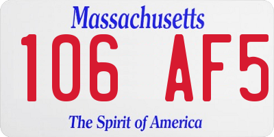 MA license plate 106AF5