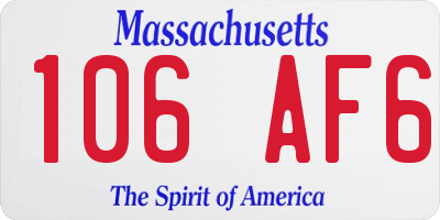 MA license plate 106AF6