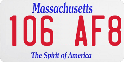 MA license plate 106AF8