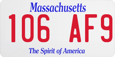 MA license plate 106AF9