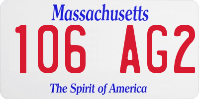 MA license plate 106AG2