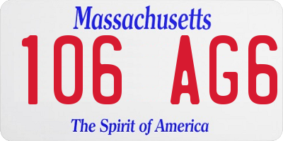 MA license plate 106AG6