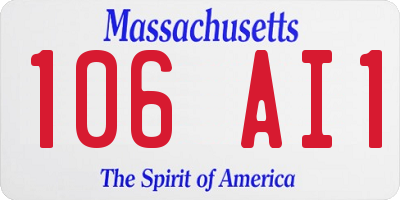MA license plate 106AI1