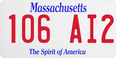 MA license plate 106AI2