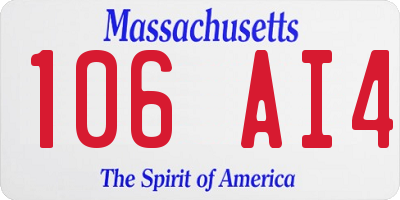 MA license plate 106AI4