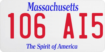 MA license plate 106AI5