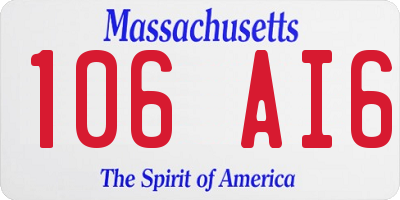 MA license plate 106AI6
