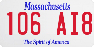 MA license plate 106AI8