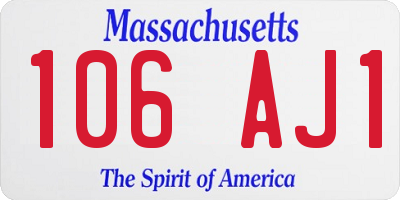 MA license plate 106AJ1