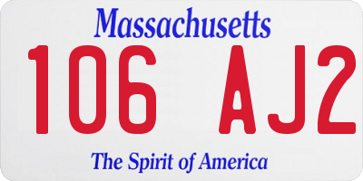 MA license plate 106AJ2