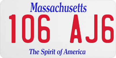 MA license plate 106AJ6