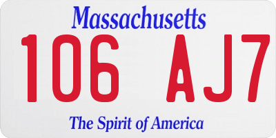 MA license plate 106AJ7