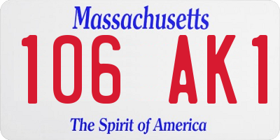 MA license plate 106AK1