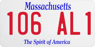 MA license plate 106AL1