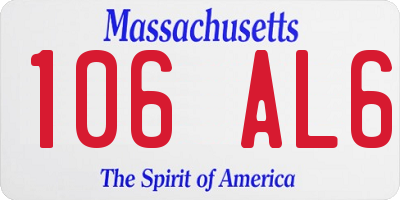 MA license plate 106AL6