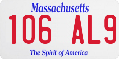 MA license plate 106AL9