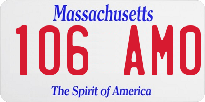 MA license plate 106AM0