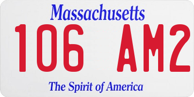 MA license plate 106AM2