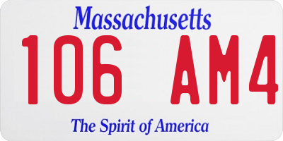 MA license plate 106AM4