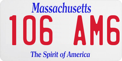 MA license plate 106AM6