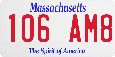 MA license plate 106AM8