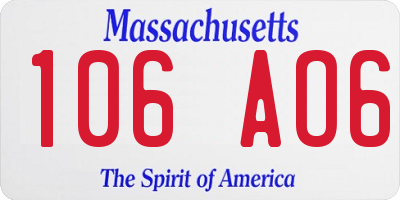 MA license plate 106AO6