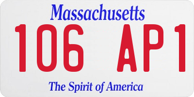 MA license plate 106AP1