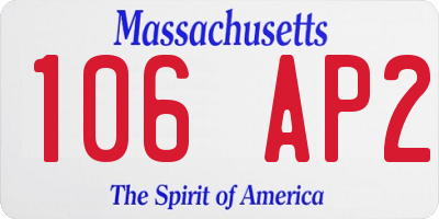 MA license plate 106AP2
