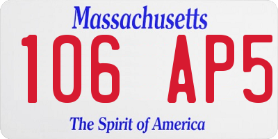 MA license plate 106AP5