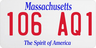 MA license plate 106AQ1
