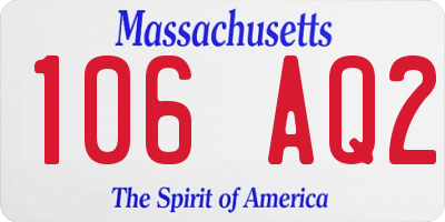 MA license plate 106AQ2