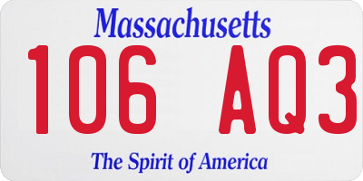 MA license plate 106AQ3