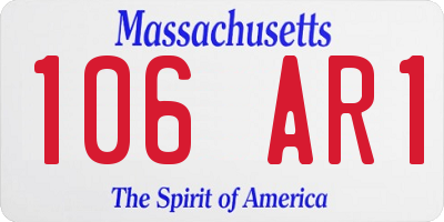 MA license plate 106AR1