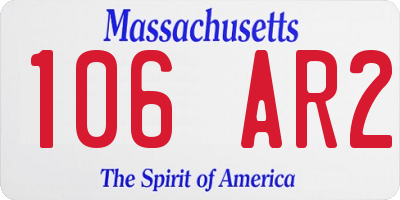 MA license plate 106AR2
