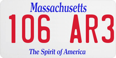 MA license plate 106AR3